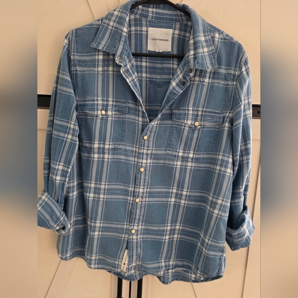 Lucky Brand Tops - Blue Plaid Button-Up Shirt